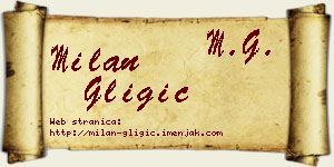 Milan Gligić vizit kartica